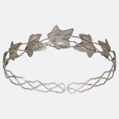 Antique Art Nouveau Silver Ivy Leaf Tiara, Circa 1890