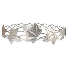 Antique Art Nouveau Silver Ivy Leaf Tiara, Circa 1890