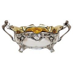Antique Art Nouveau Silver Jardiniere / Centrepiece Bowl Germany c. 1900