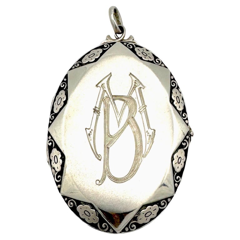 Médaillon Ancien En Argent Style Art Nouveau - Bijou Vintage Occasion