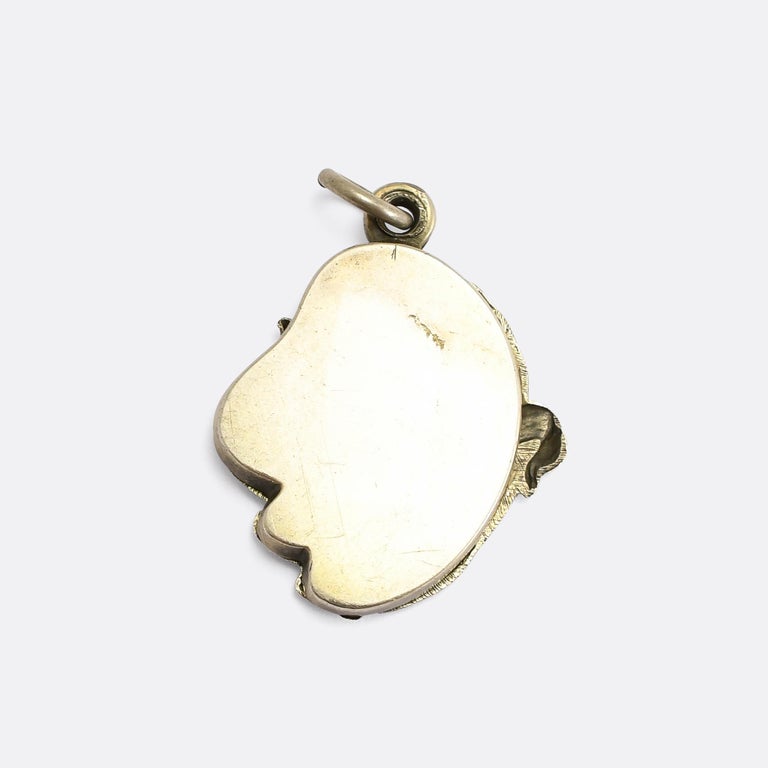 Antique Art Nouveau Silver Mirror Locket Necklace at 1stDibs