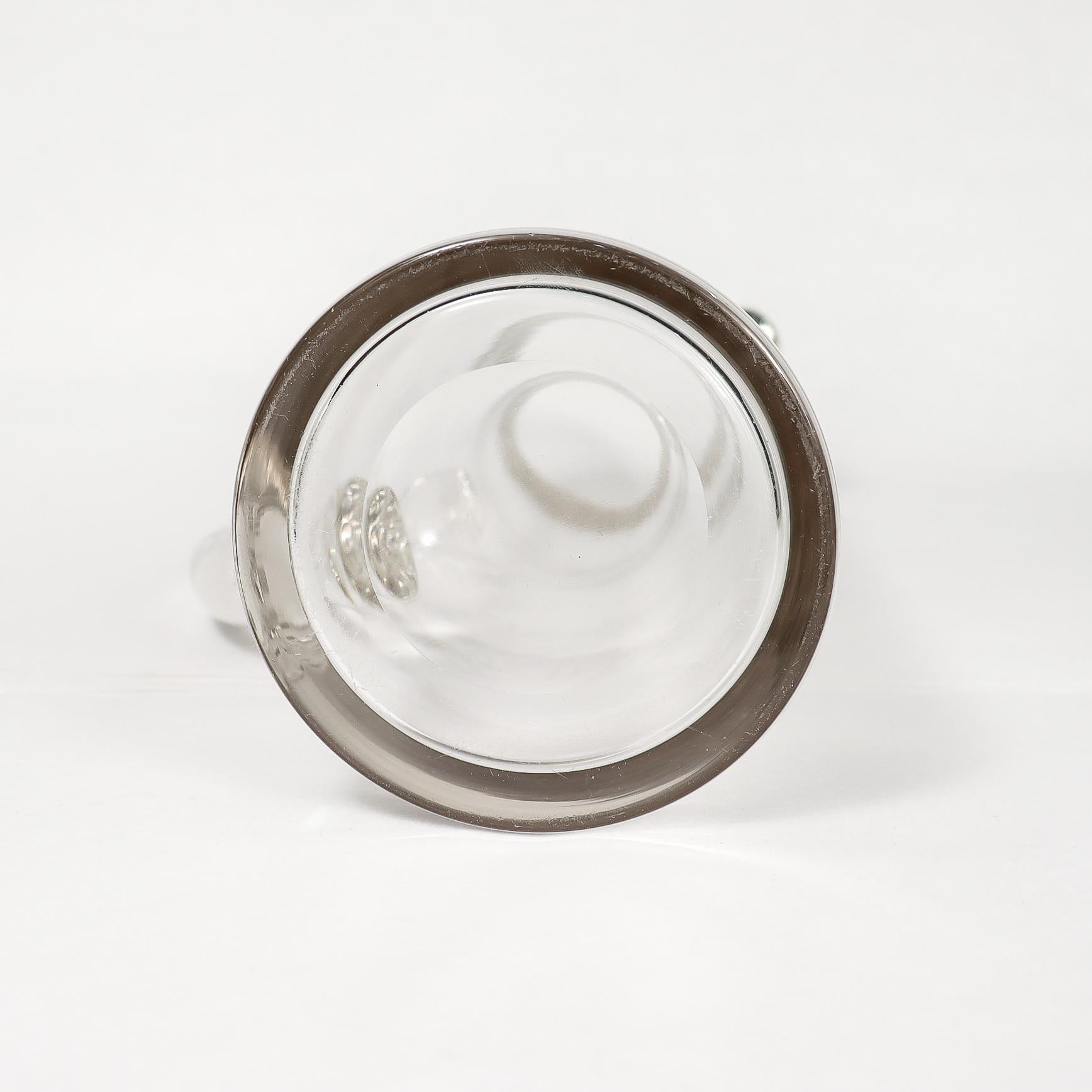 Antigua jarra de cóctel o limonada Art Nouveau de cristal plateado superpuesto en venta 4