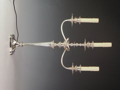 Antique Art Nouveau Silver Plate Candelabra Lamp – Elegant Table Lighting