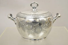 Antique Art Nouveau Silver Plated Lidded Soup Tureen engraved "Louise"
