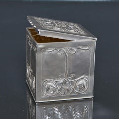Antique Art Nouveau Silver Tea Caddy