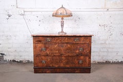 Antique Art Nouveau Slag Glass Table Lamp Attributed to Bradley & Hubbard, 1920s