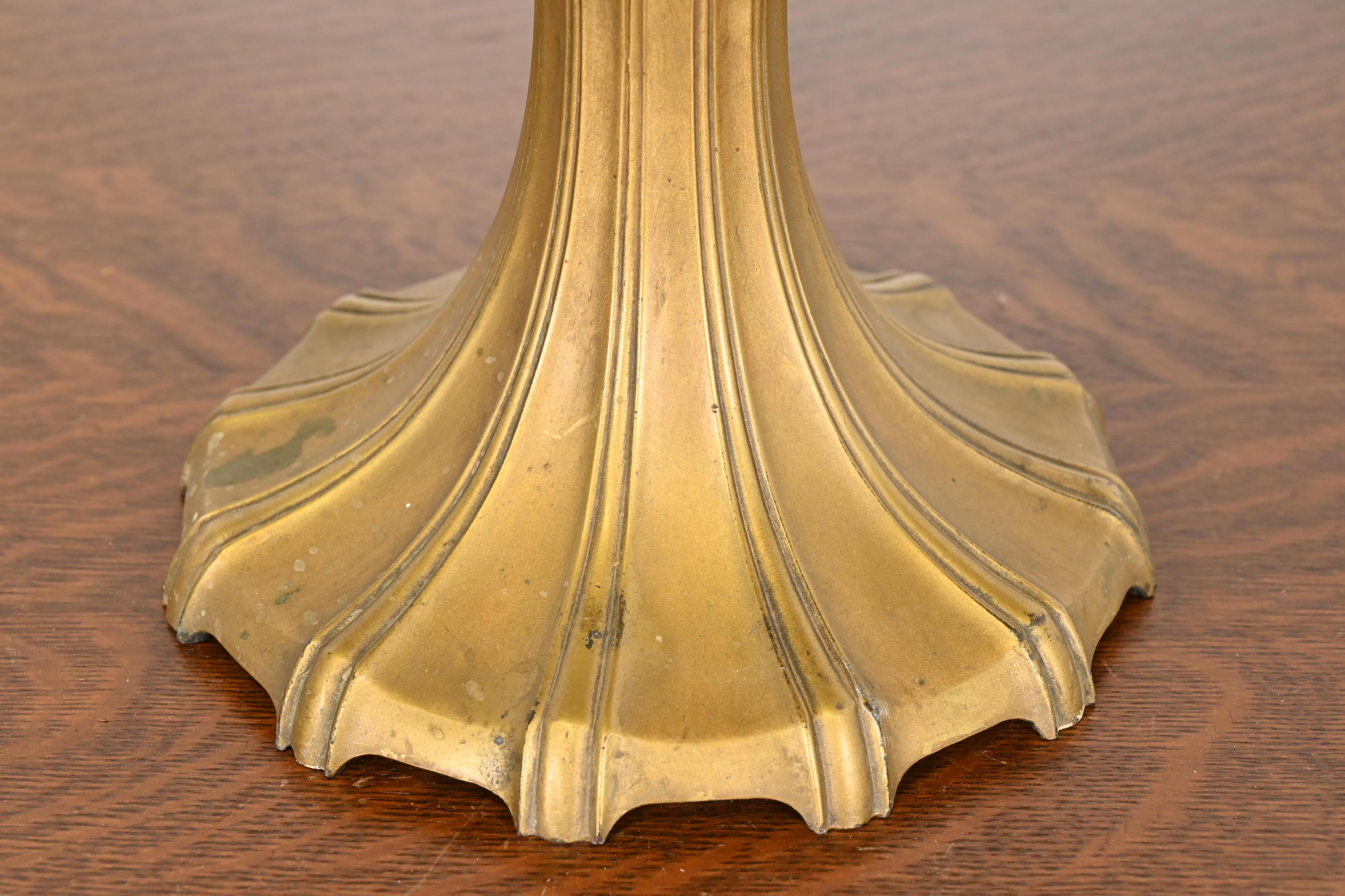 Antique Art Nouveau Slag Glass Table Lamp by Miller Lamp Co., Circa 1920s For Sale 1