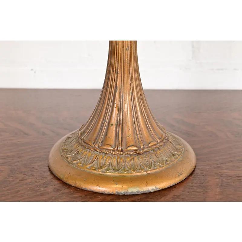 Antigua lámpara de mesa Art Nouveau de vidrio de escoria a la manera de Handel, circa 1910 en venta 6