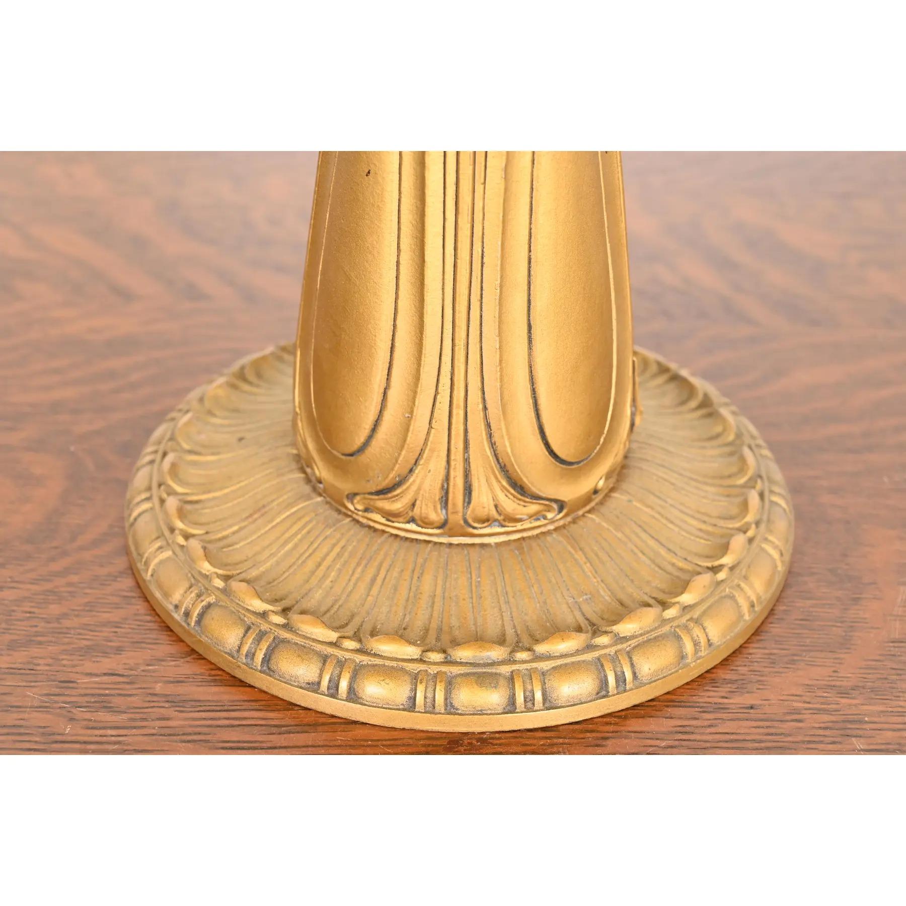 Lampada da tavolo in vetro scoria Art Nouveau alla maniera di Handel, CIRCA 1920 in vendita 4