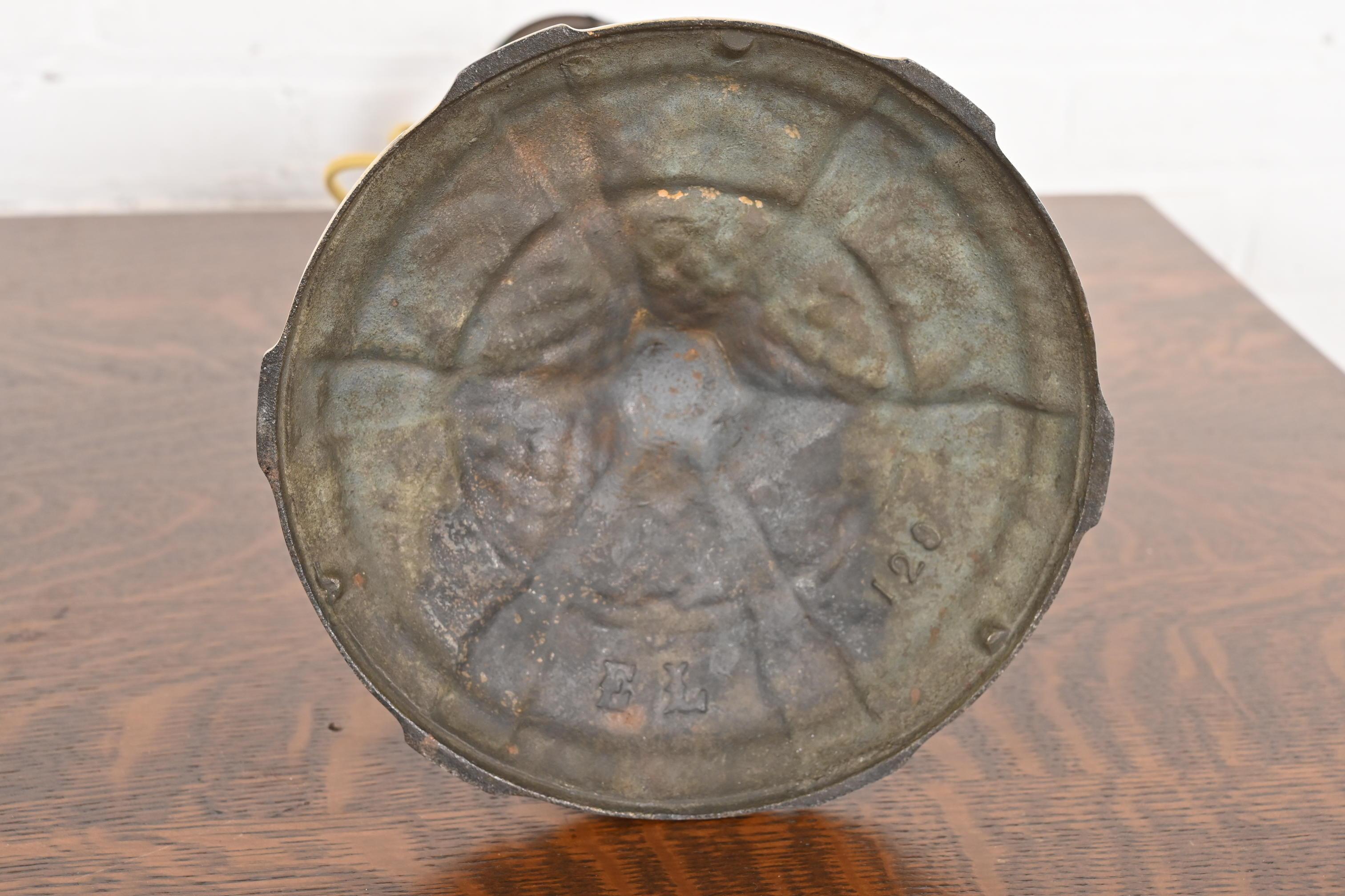 Antique Art Nouveau Slag Glass Table Lamp in the Manner of Handel, Circa 1920s For Sale 5