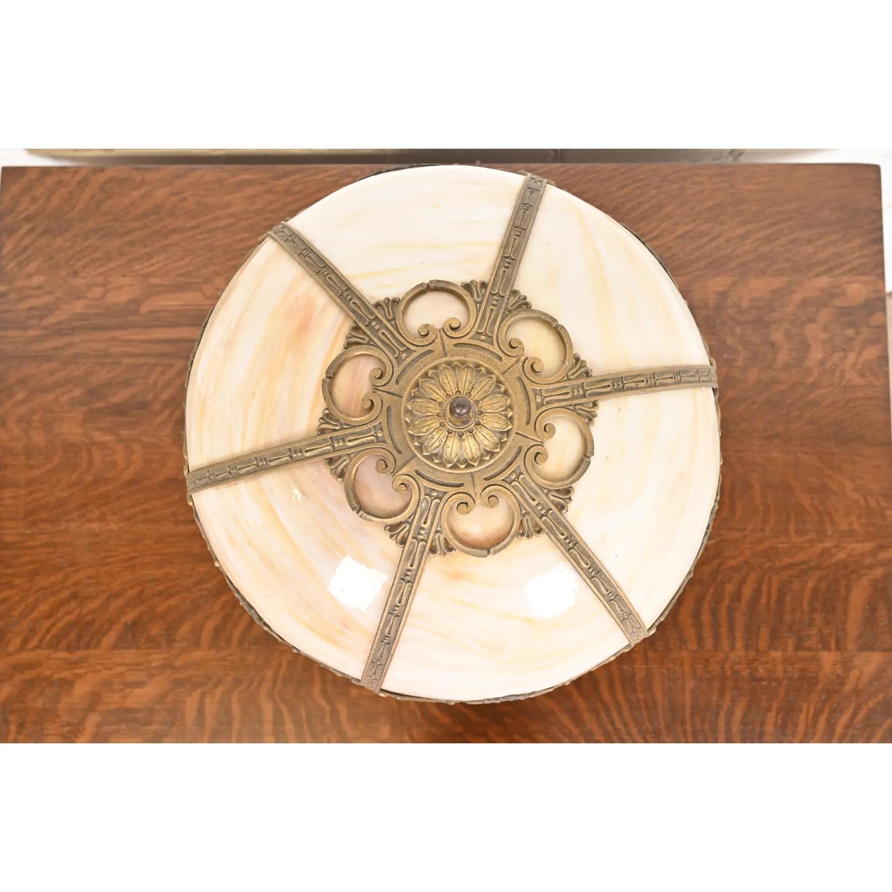 Lampada da tavolo in vetro scoria Art Nouveau alla maniera di Handel, CIRCA 1920 in vendita 1