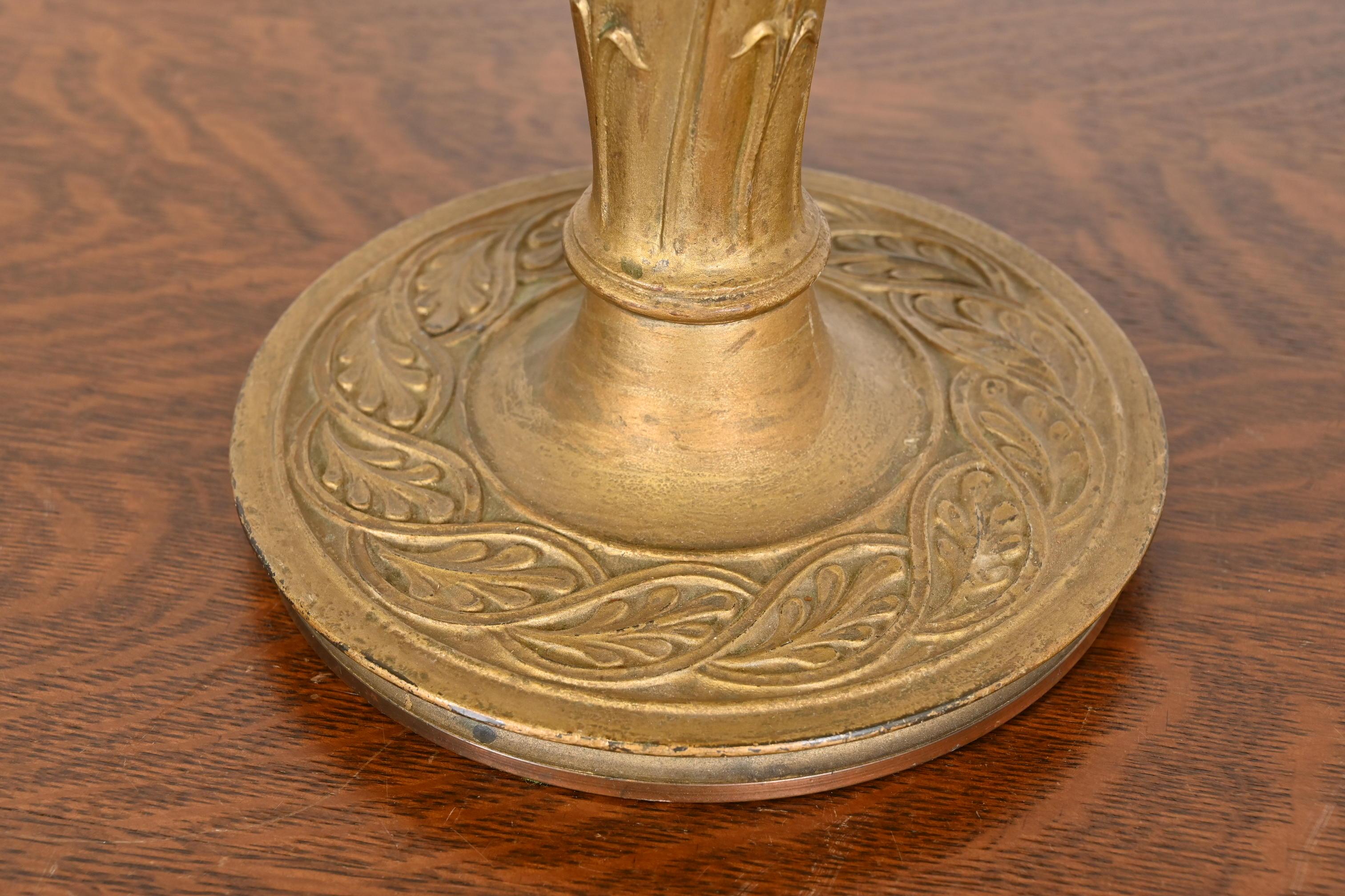 Ancienne lampe de bureau Art Nouveau en verre delag à la manière de Handel, vers 1920 en vente 1