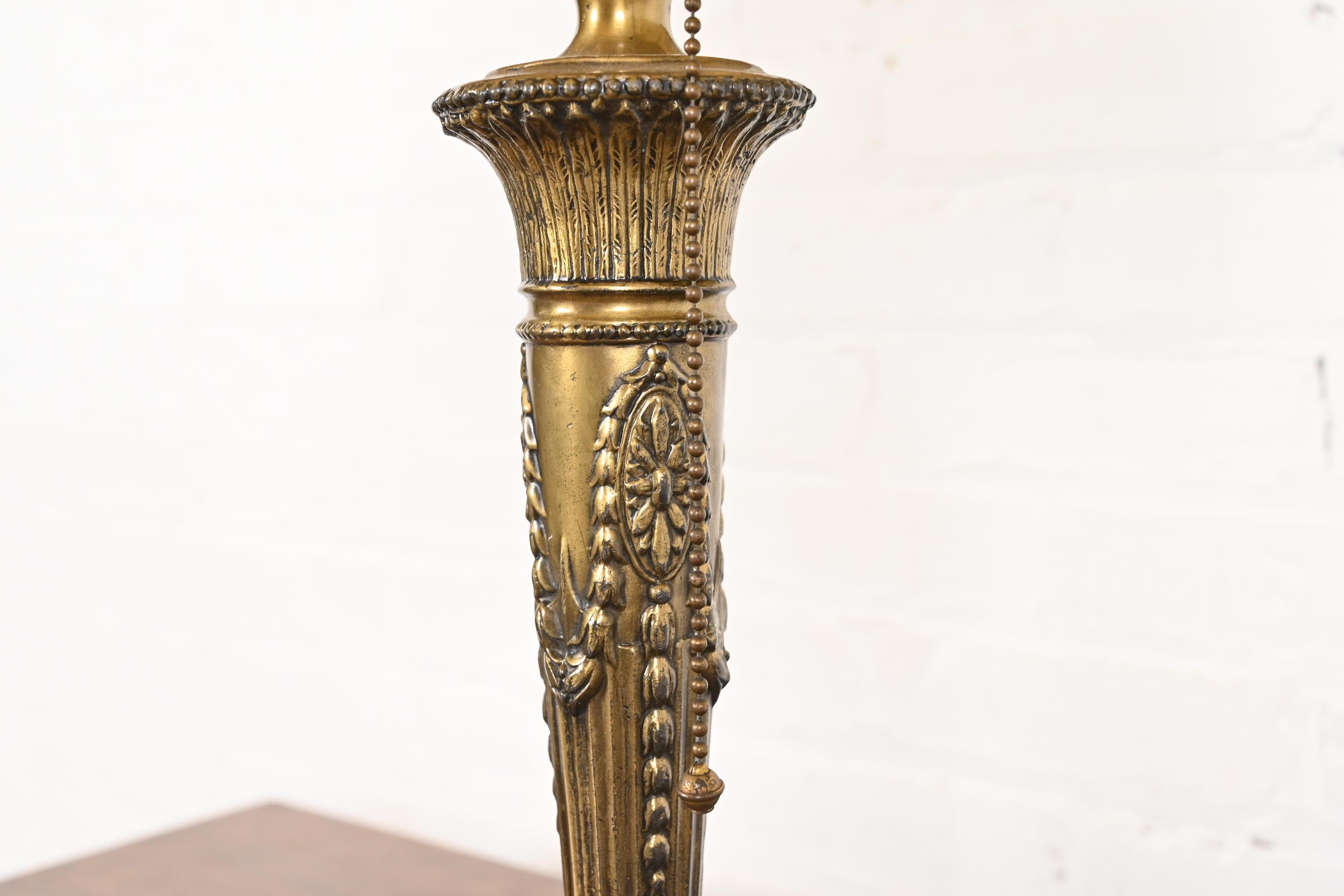 Antique Art Nouveau Slag Glass Table Lamp in the Manner of Handel, Circa 1920s For Sale 3