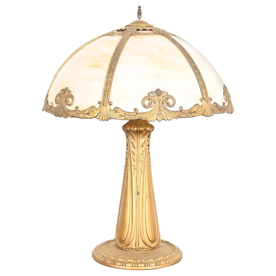 Lampada da tavolo in vetro scoria Art Nouveau alla maniera di Handel, CIRCA 1920 in vendita