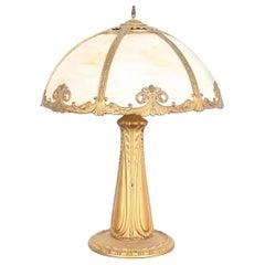 Lampada da tavolo in vetro scoria Art Nouveau alla maniera di Handel, CIRCA 1920
