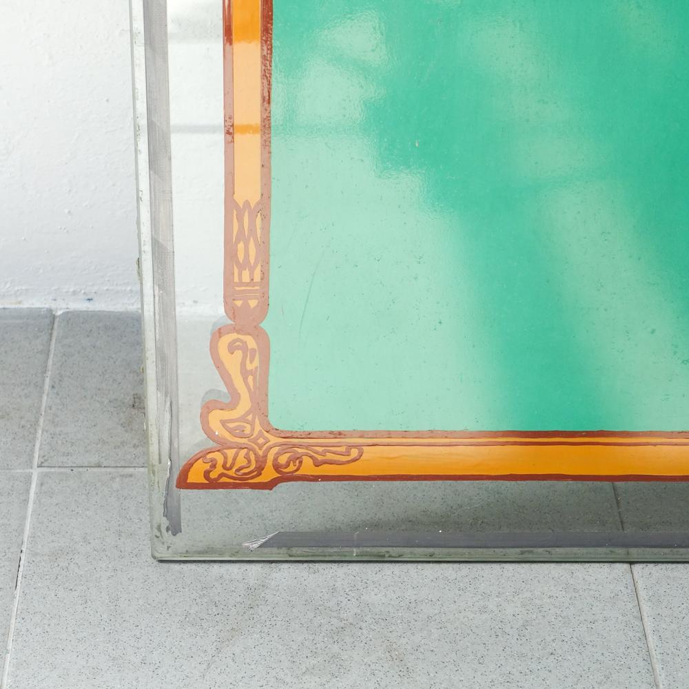 Antikes Jugendstil-Fensterglas im Jugendstil von Covina, 1930er Jahre (Glas) im Angebot