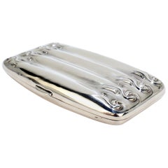 Antique Art Nouveau Sterling Silver Cigar Case by Unger Brothers
