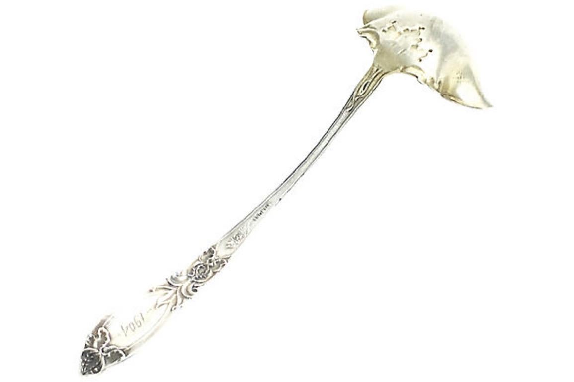 Metalwork Antique Art Nouveau Sterling Silver Cream Ladle by Manchester Silver Co.