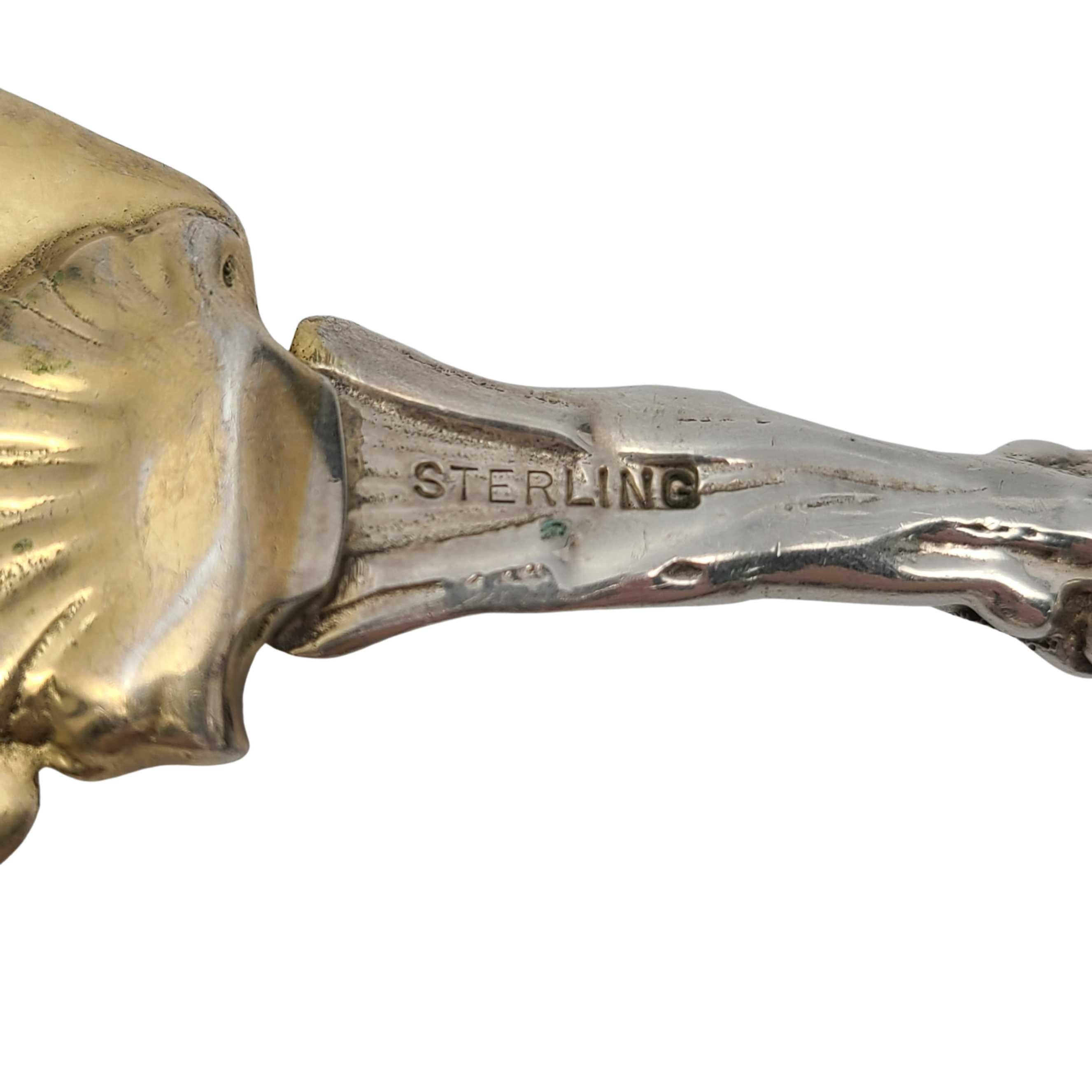 Antique Art Nouveau Sterling Silver Fish Server with Gold Wash Blade For Sale 3