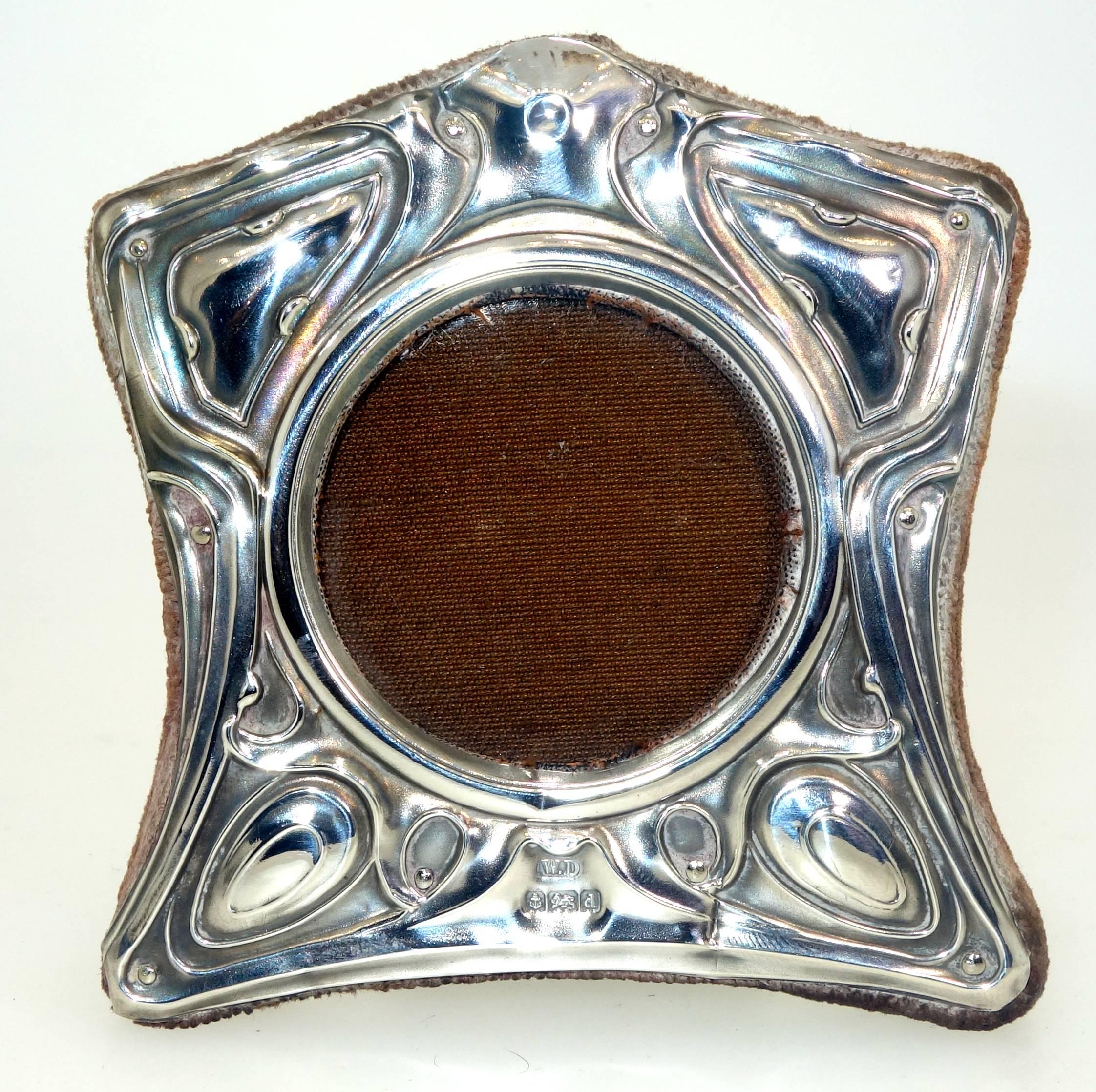 Women's or Men's Antique Art Nouveau Sterling Silver Frame, circa 1905