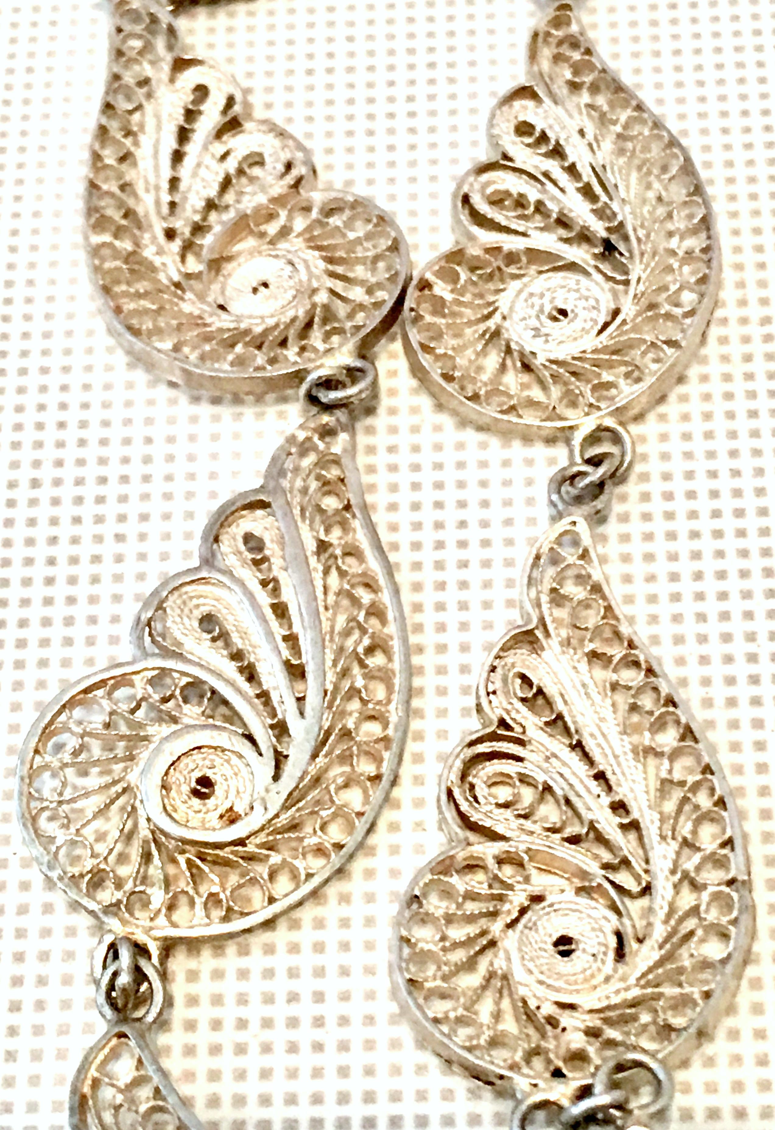 Antique Art Nouveau Sterling Silver & Moonstone Pendant Necklace For Sale 1