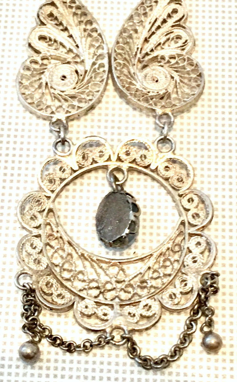 Antique Art Nouveau Sterling Silver and Moonstone Pendant