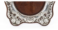 Antique Art Nouveau Sterling Silver Photo Frame Dated 1902 18x17cm