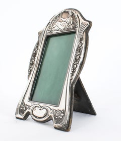 Antique Art Nouveau Sterling Silver Photo Frame Dated 1907 22x16cm