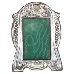 Antique Art Nouveau Sterling Silver Photo Frame Dated 1907 22x16cm