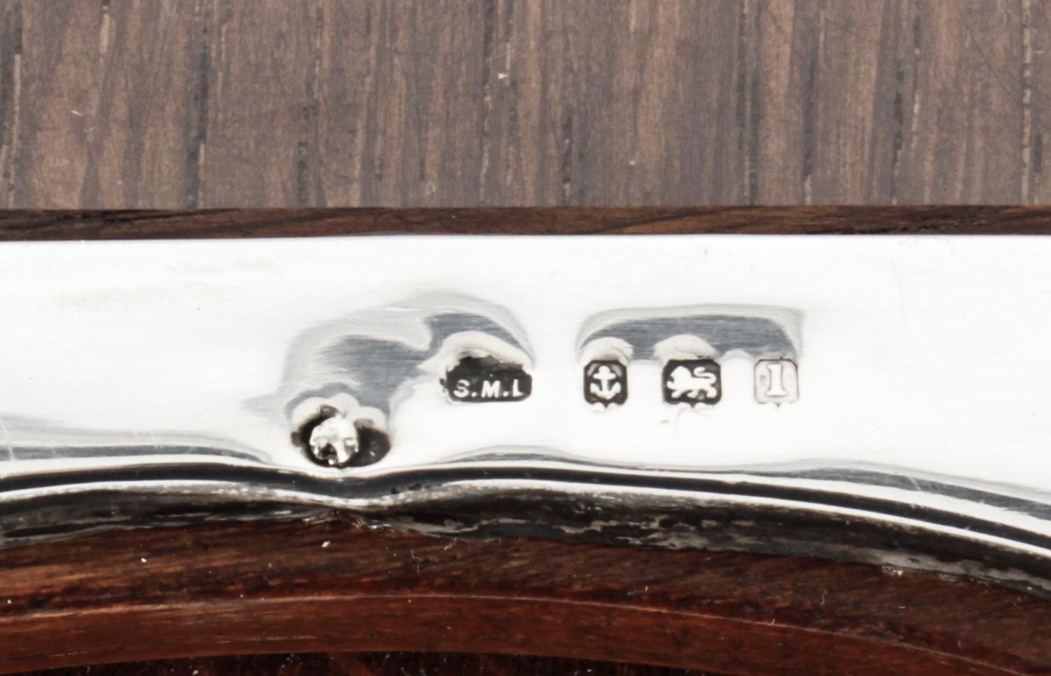 Marco de fotos antiguo Art Nouveau de plata de ley fechado en 1910 21x18cm Inglés