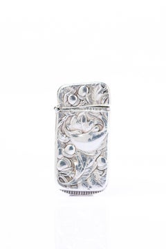 Antique Art Nouveau Sterling Silver Vesta Case By Gorham Manufacturing Company
