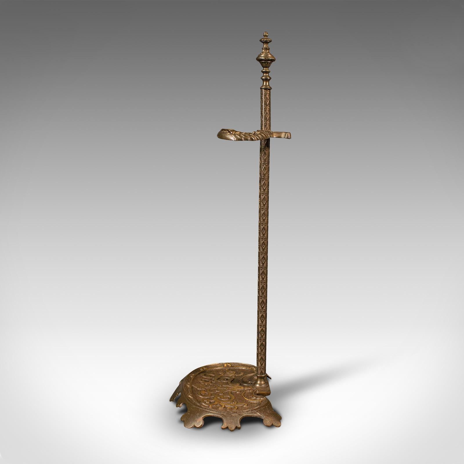 19th Century Antique Art Nouveau Stick Stand, French, Brass, Hall, Umbrella Rack, Victorian For Sale