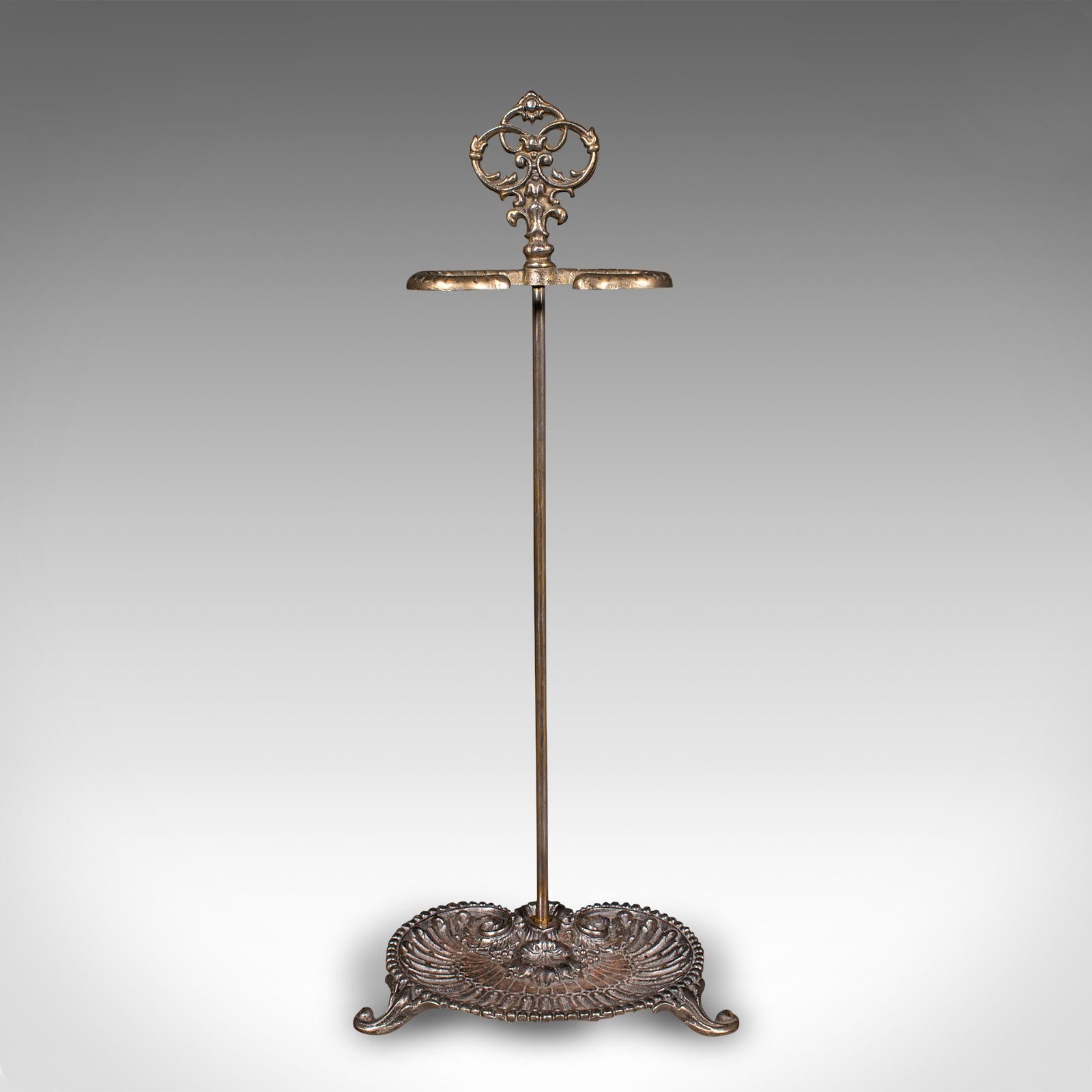 This is an antique Art Nouveau stick stand. An French, cast metal hallway umbrella rack, dating to the late Victorian period, circa 1900.

Of graceful Art Nouveau form, set to enhance your reception hall
Displays a desirable aged patina and in