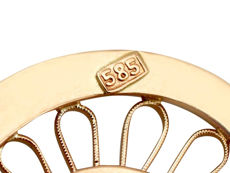 Antique Art Nouveau Style Diamond and Yellow Gold Pendant For Sale at ...