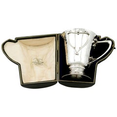 Edwardian Art Nouveau Style Sterling Silver Christening Mug
