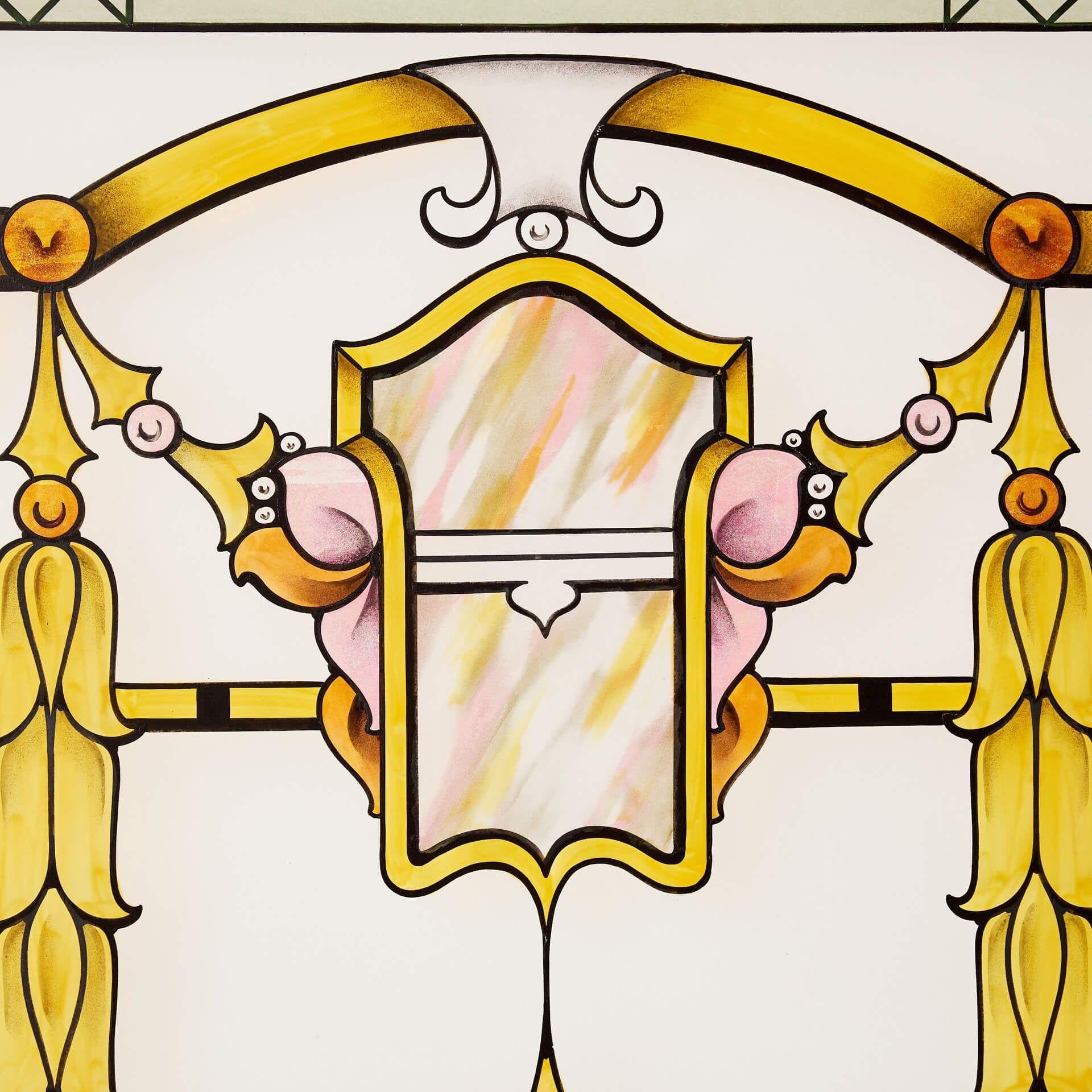 Vidriera antigua de estilo Art Nouveau Inglés en venta