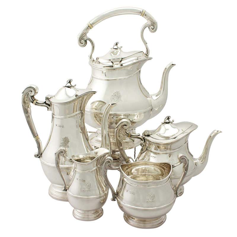 Melon Design Antique Sterling Silver Five-Piece Tea and Coffee Set by ...
