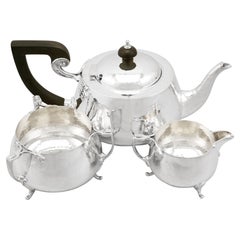 Antique Art Nouveau Style Sterling Silver Three-Piece Tea Service