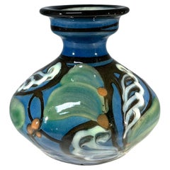 Vintage Art Nouveau Stylised Ceramic Vase By Horsens Danico, Denmark c1920