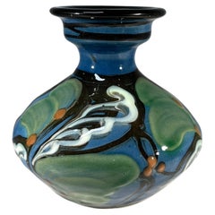 Antique Art Nouveau Stylised Ceramic Vase By Horsens Danico, Denmark c1920