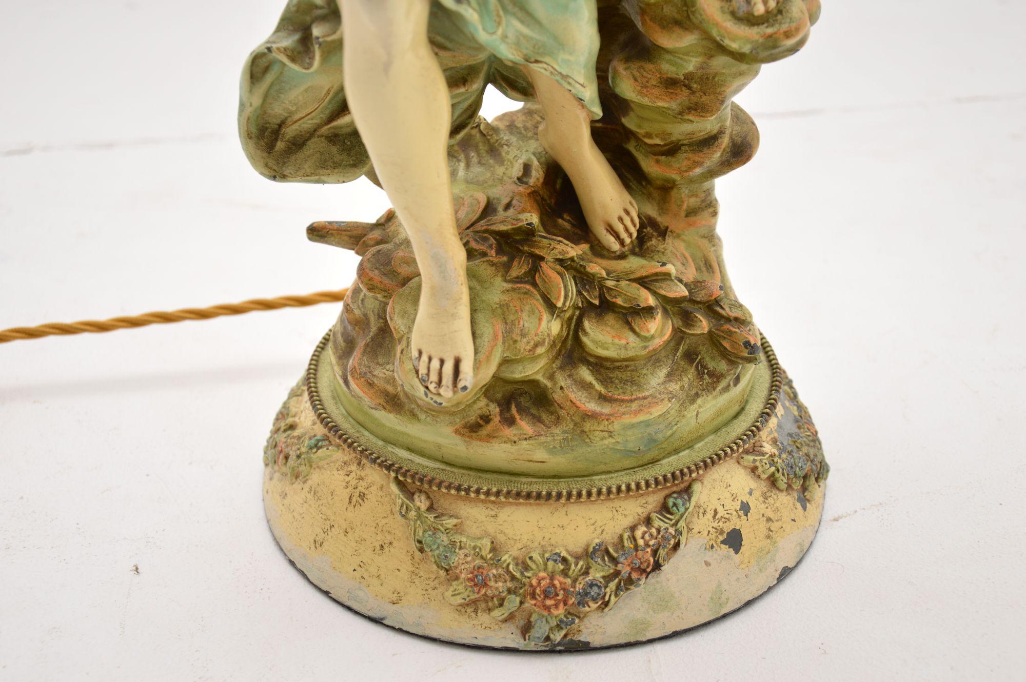 Antike Jugendstil-Tischlampe von L & F Moreau, antik im Angebot 2