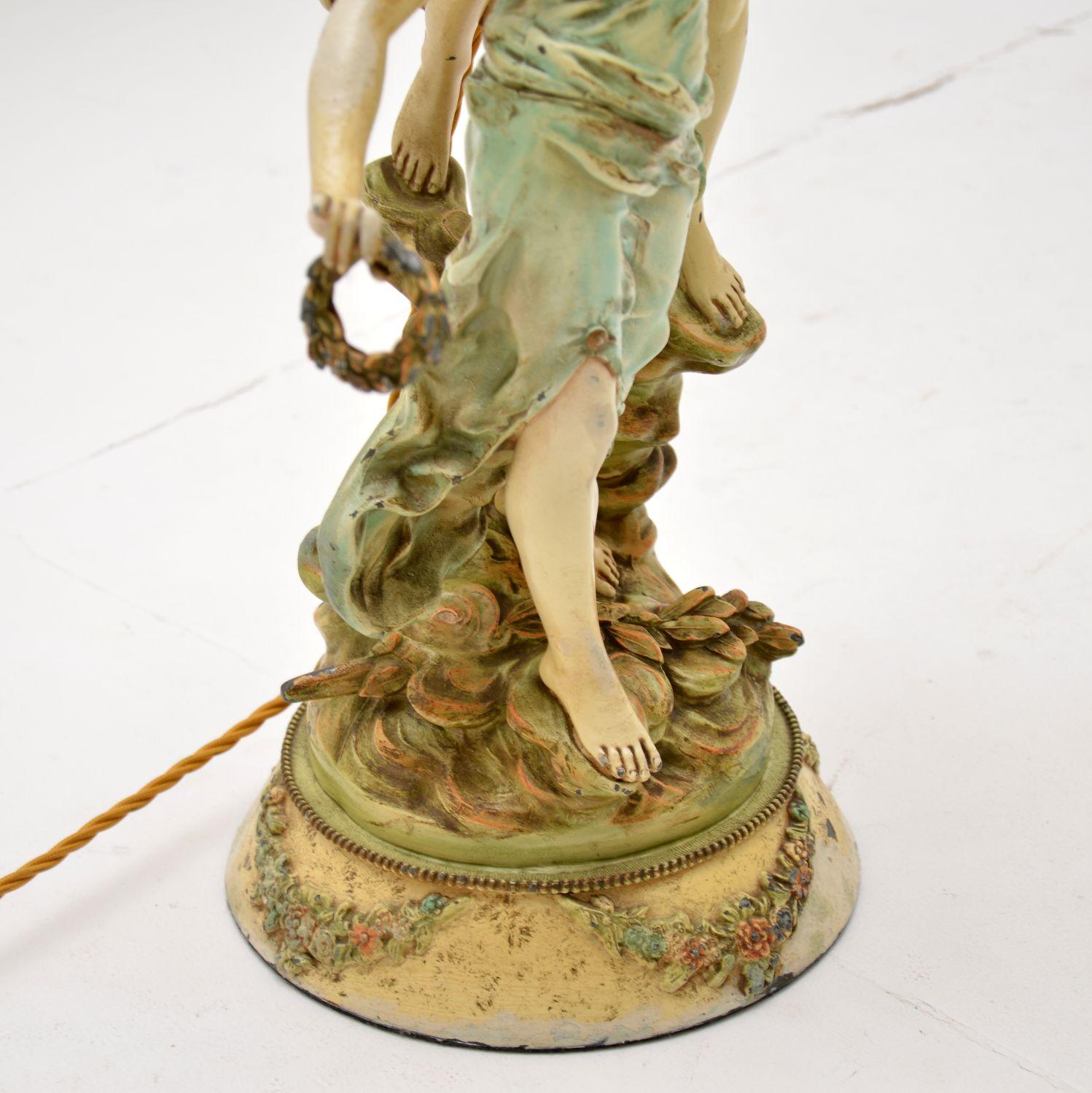 Antike Jugendstil-Tischlampe von L & F Moreau, antik im Angebot 1