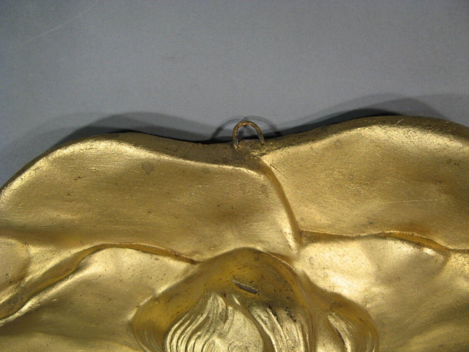 20th Century Antique Art Nouveau Terracotta Bas-Relief Mask of a Woman (c. 1900) - 1Y192