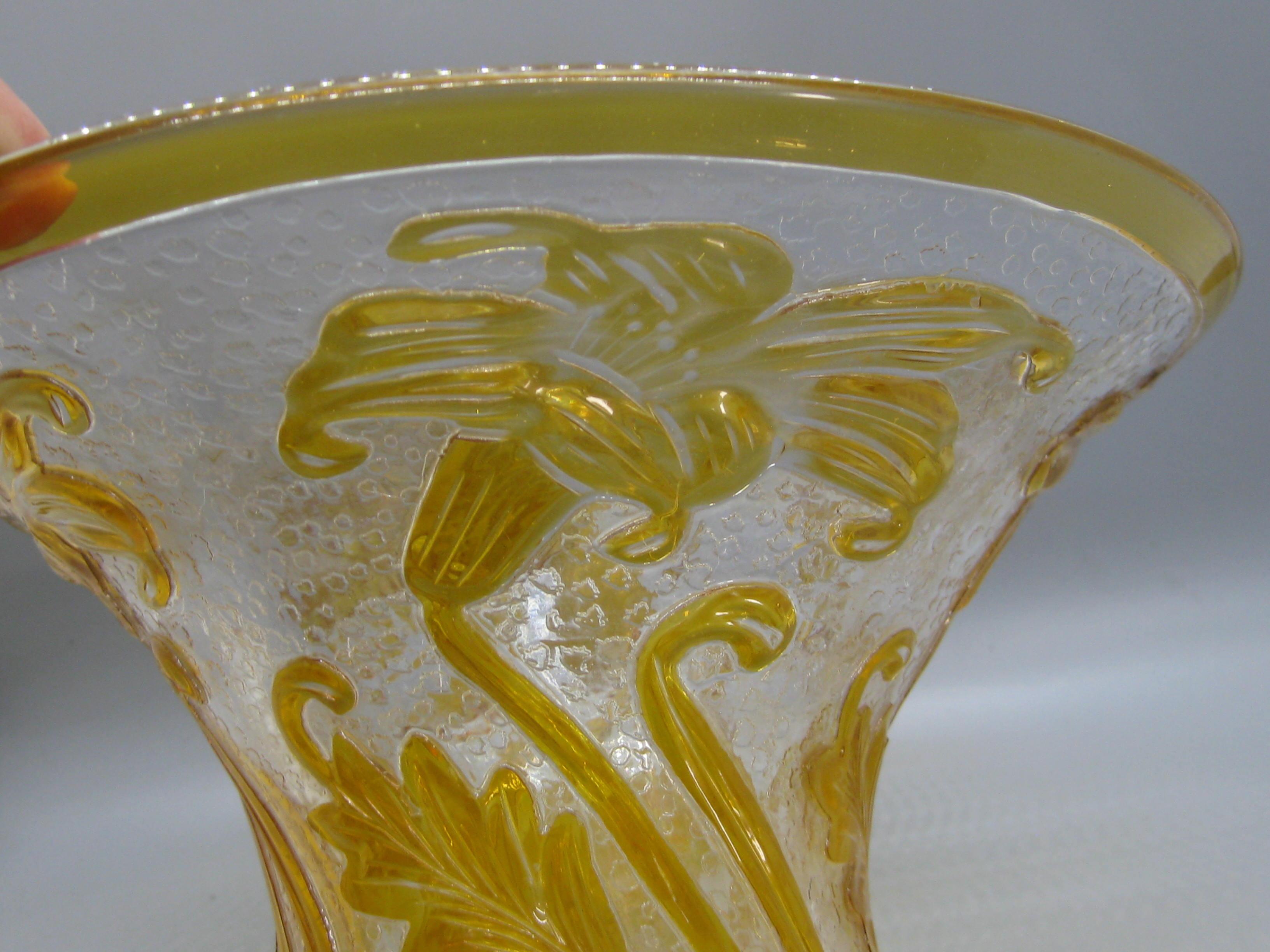 Antike Art Nouveau Thomas Webb Fleur Lily Blume Cameo Kunst Glasvase signiert! im Angebot 8