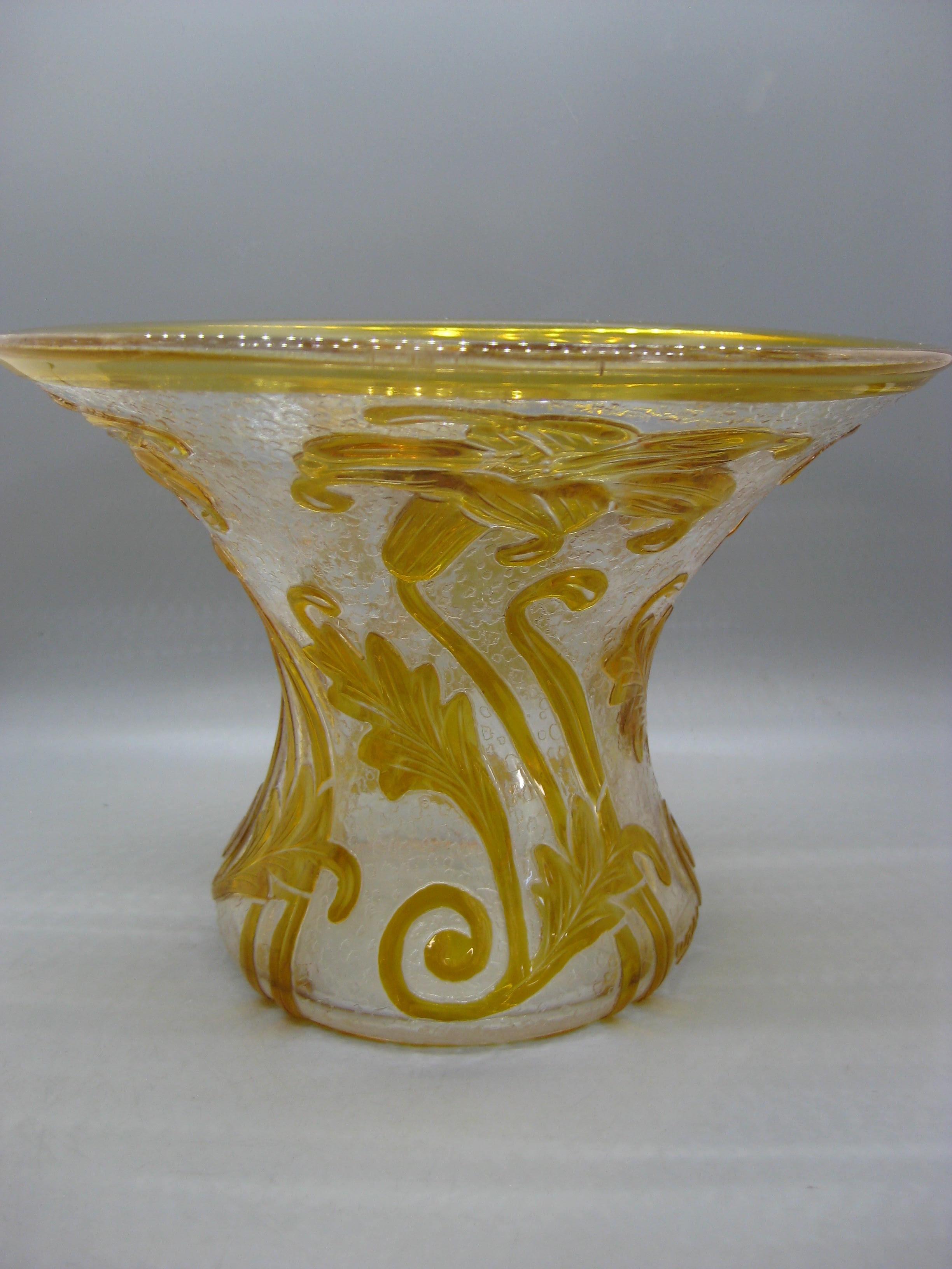 English Antique Art Nouveau Thomas Webb Fleur Lily Flower Cameo Art Glass Vase Signed! For Sale