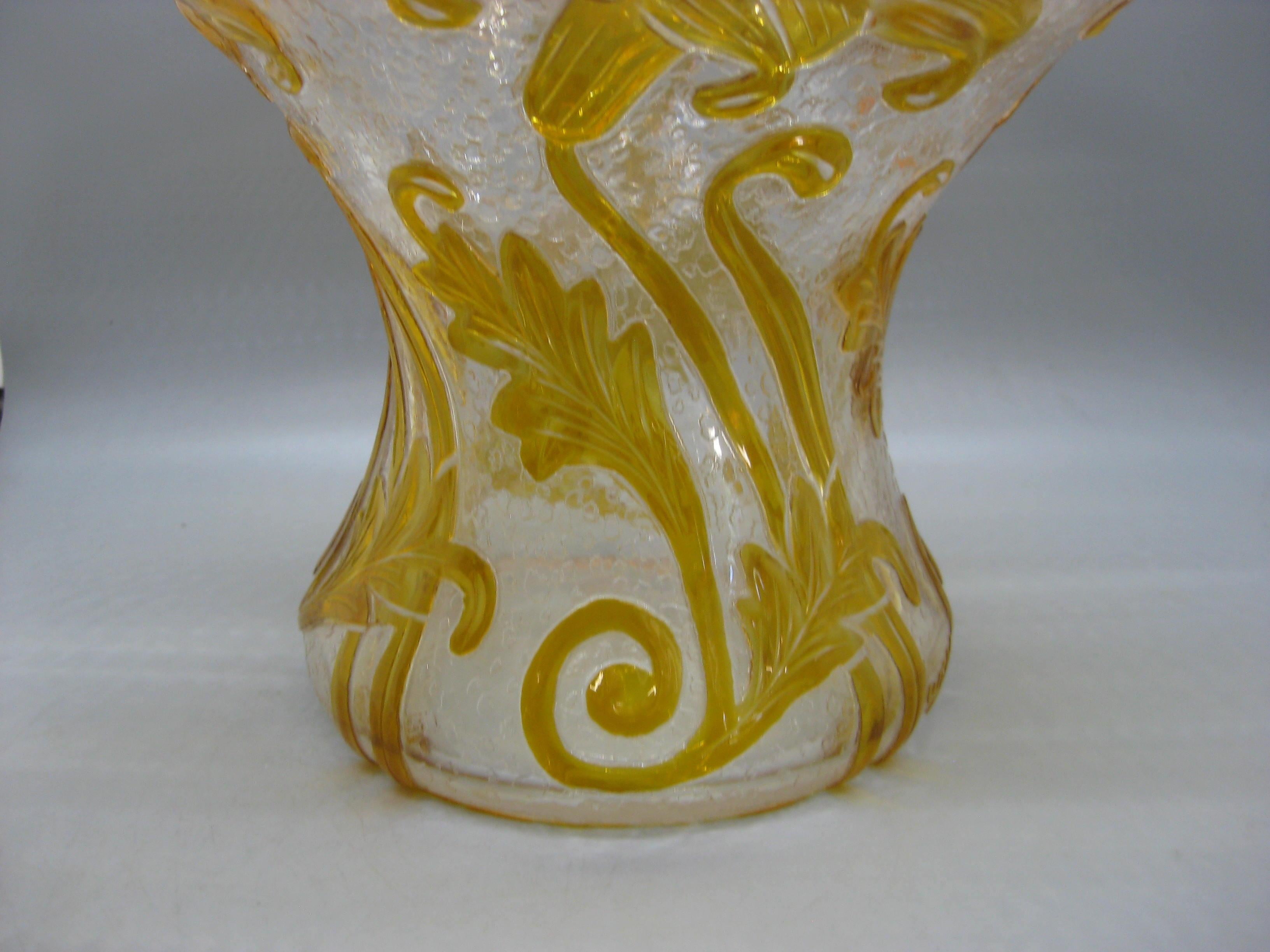 20th Century Antique Art Nouveau Thomas Webb Fleur Lily Flower Cameo Art Glass Vase Signed! For Sale