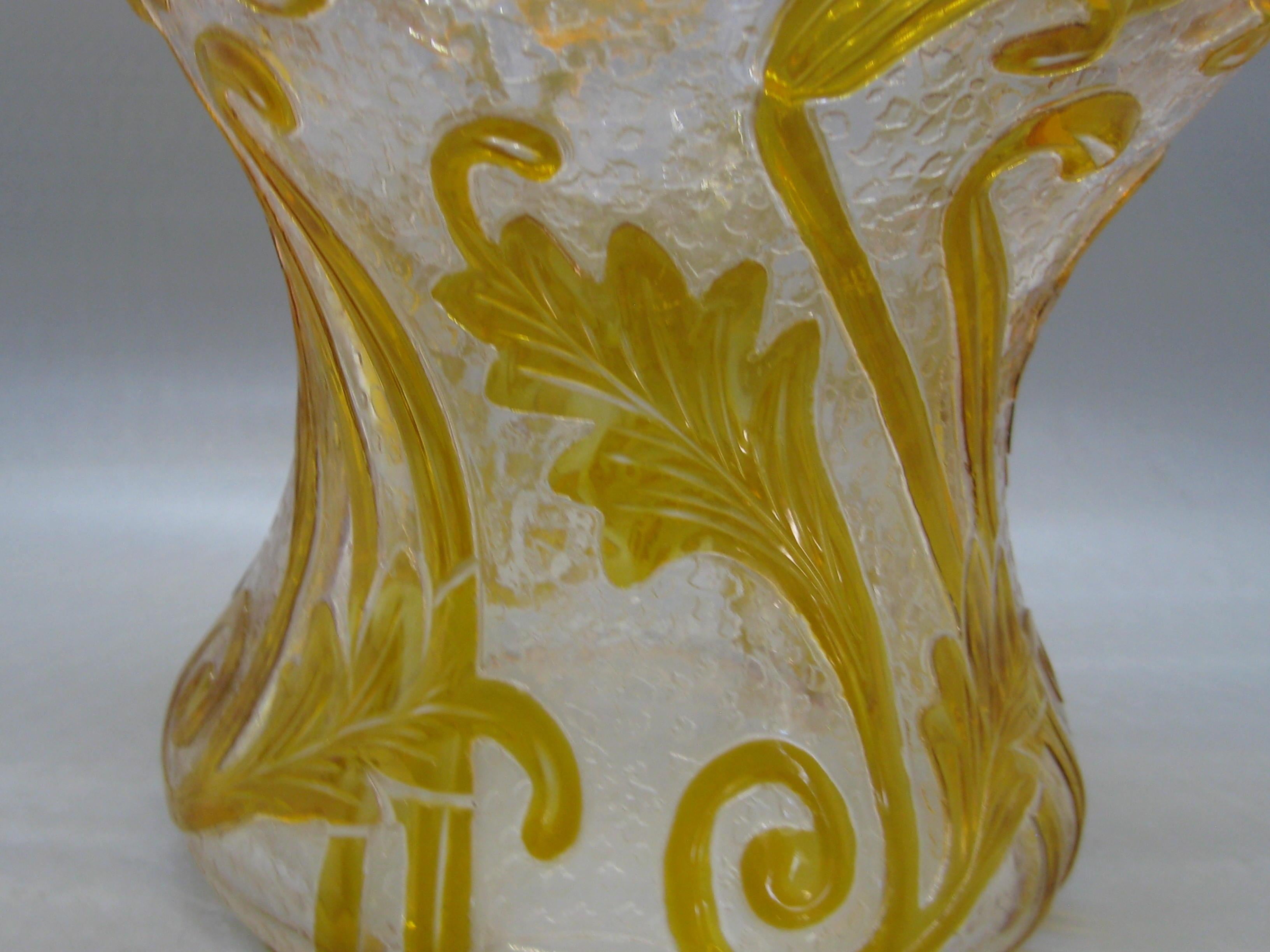 Antike Art Nouveau Thomas Webb Fleur Lily Blume Cameo Kunst Glasvase signiert! im Angebot 2