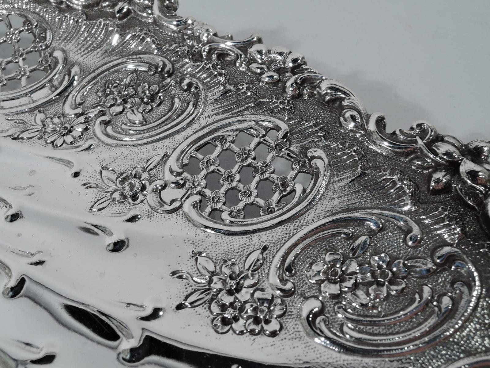 19th Century Antique Art Nouveau Tiffany Sterling Silver Petit-Four Plate