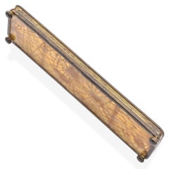 Antique Art Nouveau Tiffany Studios NY Pine Needle Bronze & Slag Glass Pen Tray