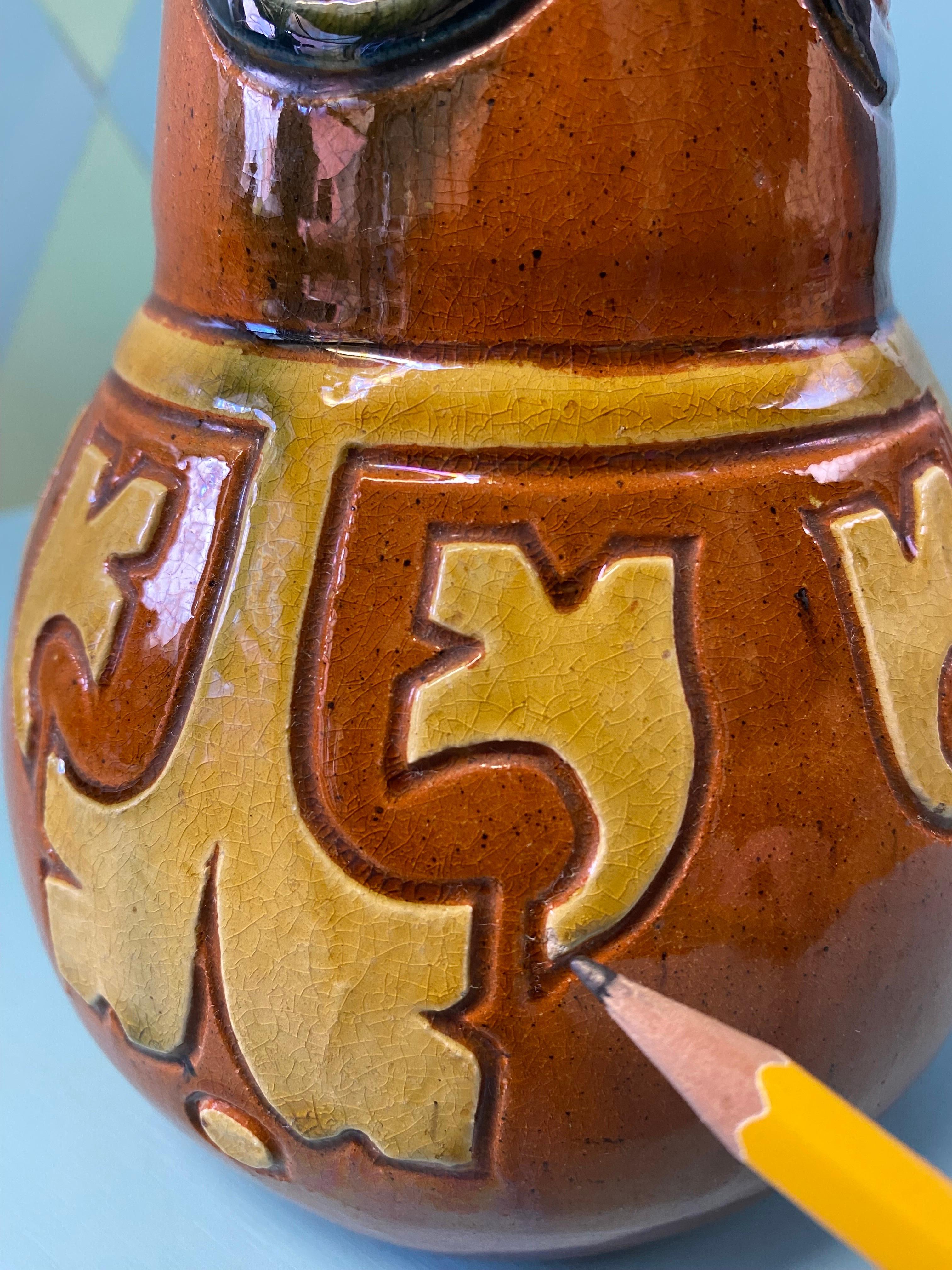 Antique Art Nouveau Torhout Flemish Belgian Earthenware Pottery For Sale 13